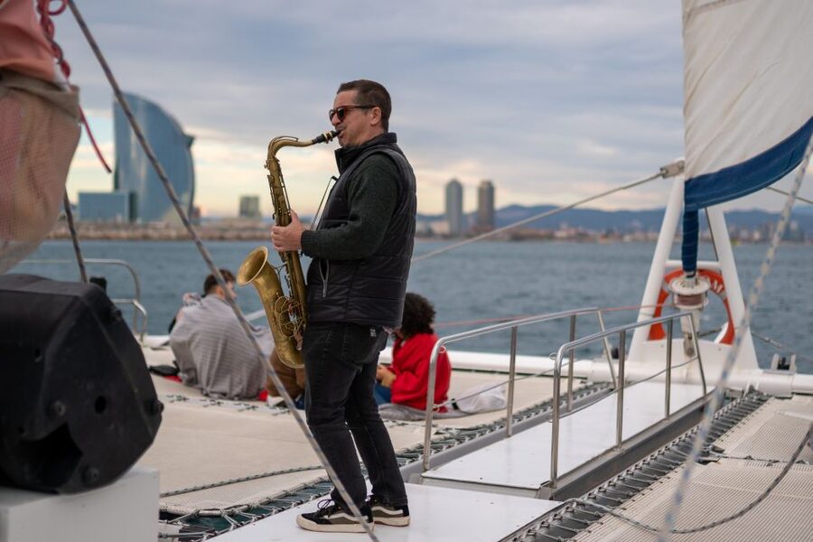 Barcelona: Catamaran Cruise with optional Live Jazz Music - Barcelona Seen from Offshore