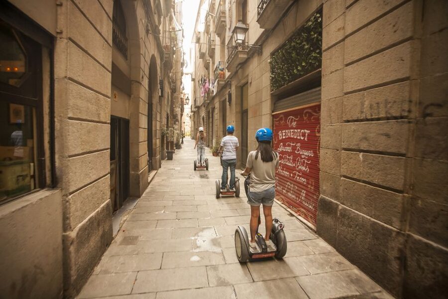 Barcelona: Old Port and Gothic Quarter Guided Segway Tour - Columbus Monument at the end of Las Ramblas