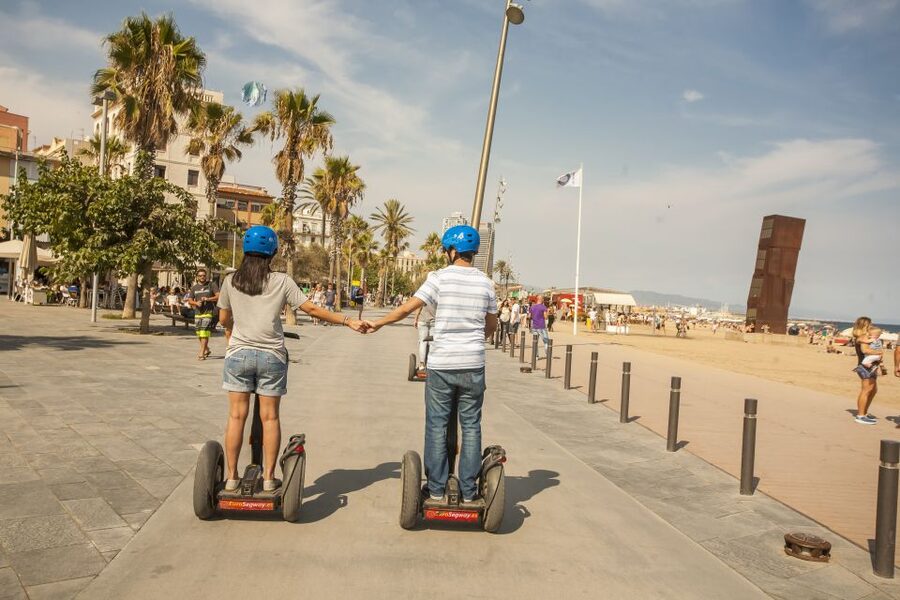 Barcelona: Old Port and Gothic Quarter Guided Segway Tour - Barceloneta and the seafront promenade