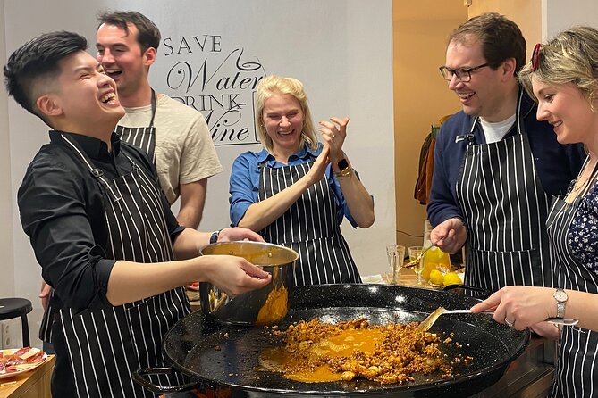 Barcelona Paella Cooking Class & Boqueria & Hofmann-Trained Chefs - A long communal meal with wine and dessert