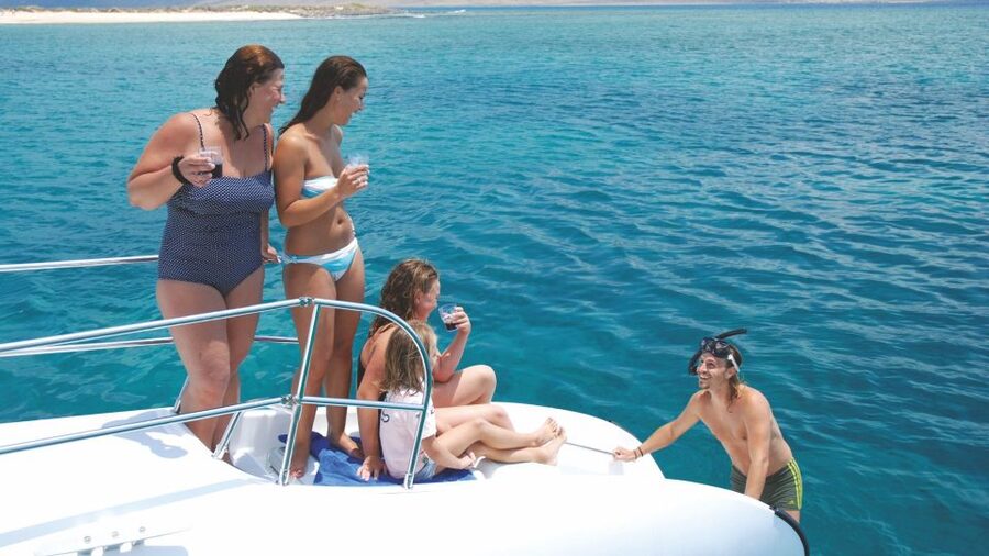 From Lanzarote: Sailing Day Trip Around La Graciosa - Boarding the catamaran in Caleta de Sebo