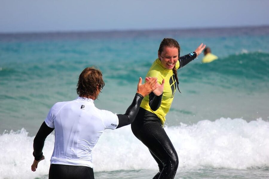 Fuerteventura South: Learn to surf on stunning beaches! - La Pared puts your first waves in a striking setting