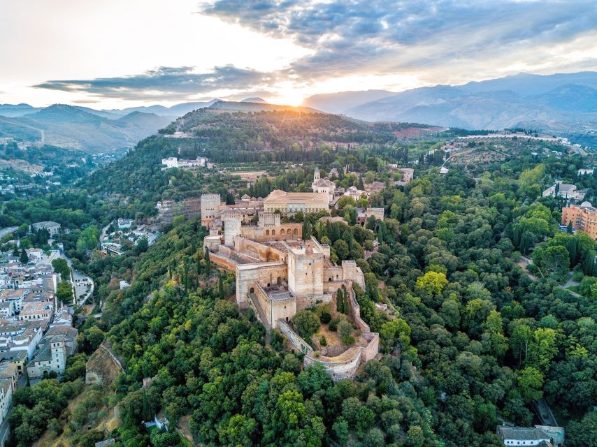 The Alhambra on its ridge above Granada at first light