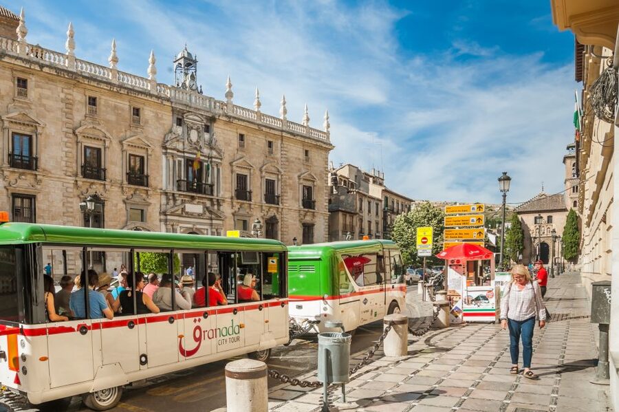 Granada City Train 1 or 2-Day Hop-On Hop-Off Ticket - Plaza Nueva, Granada’s natural meeting point