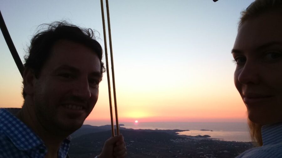 Hot Air Balloon Ride over Ibiza - What the basket feels like in the air