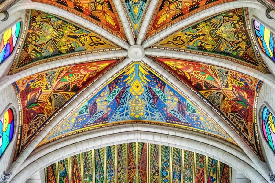 Madrid: Afternoon Royal Palace and Almudena Cathedral Tour - Almudena Cathedral: colorful glass and a newer story