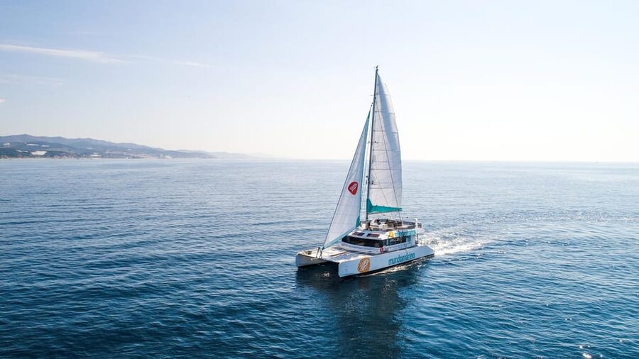 Malaga: Sailing Catamaran with Swimming and Paella Lunch - Leaving Malaga on the Catamaran Shooting Star