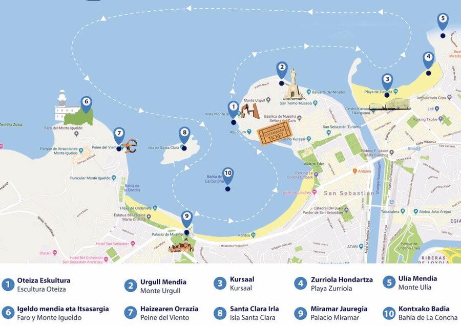 San Sebastian: Sustainable Catamaran Cruise with Audio Guide - Santa Clara Island and the surrounding cliffs
