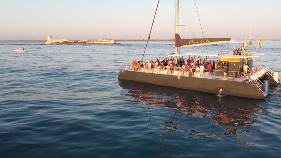 Sancti Petri: Sunset Catamaran Cruise - Leaving Sancti Petri Port